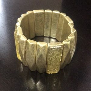 Gold Stretch statement bracelet- beautiful!